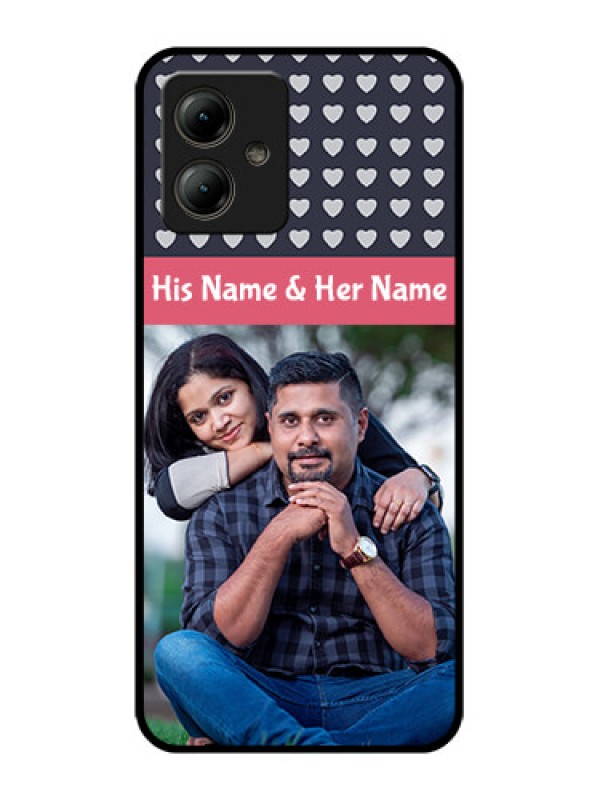 Custom Motorola Moto G14 Custom Glass Phone Case - Love Symbols Design