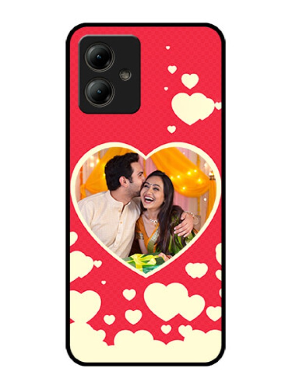 Custom Motorola Moto G14 Custom Glass Phone Case - Love Symbols Phone Cover Design