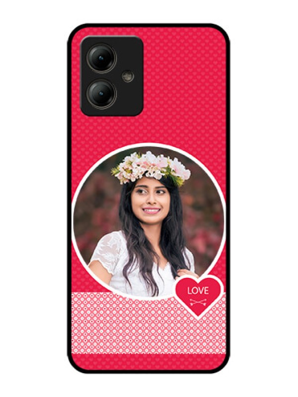 Custom Motorola Moto G14 Custom Glass Phone Case - Pink Color Pattern Design