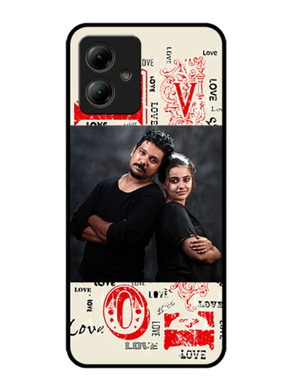 Custom Motorola Moto G14 Custom Glass Phone Case - Trendy Love Design Case