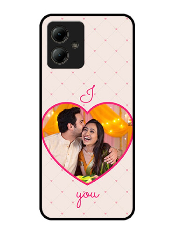 Custom Motorola Moto G14 Custom Glass Phone Case - Heart Shape Design