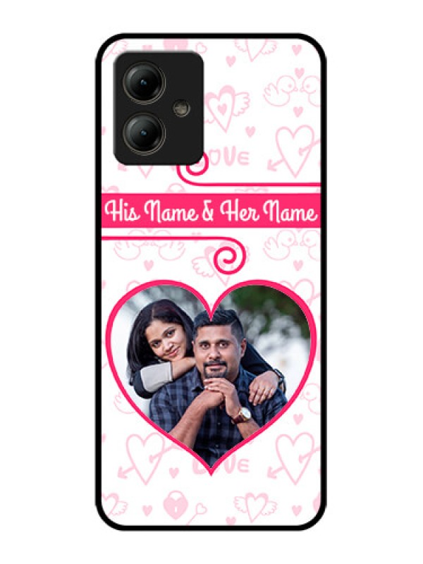 Custom Motorola Moto G14 Custom Glass Phone Case - Heart Shape Love Design