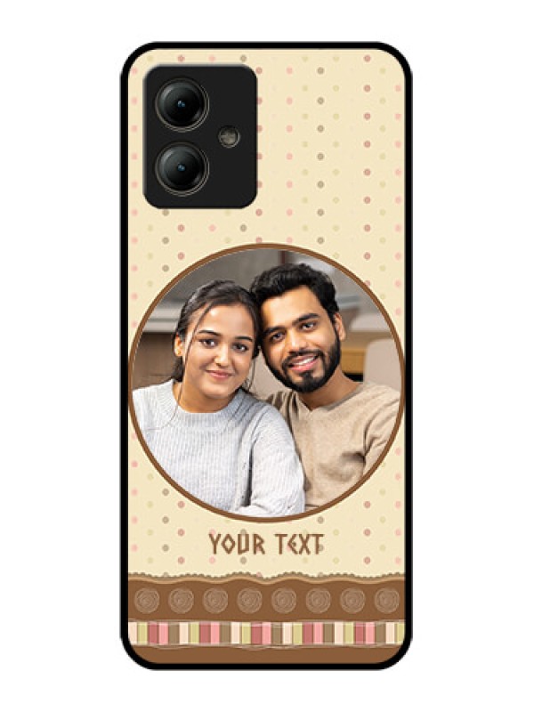 Custom Motorola Moto G14 Custom Glass Phone Case - Brown Dotted Mobile Case Design