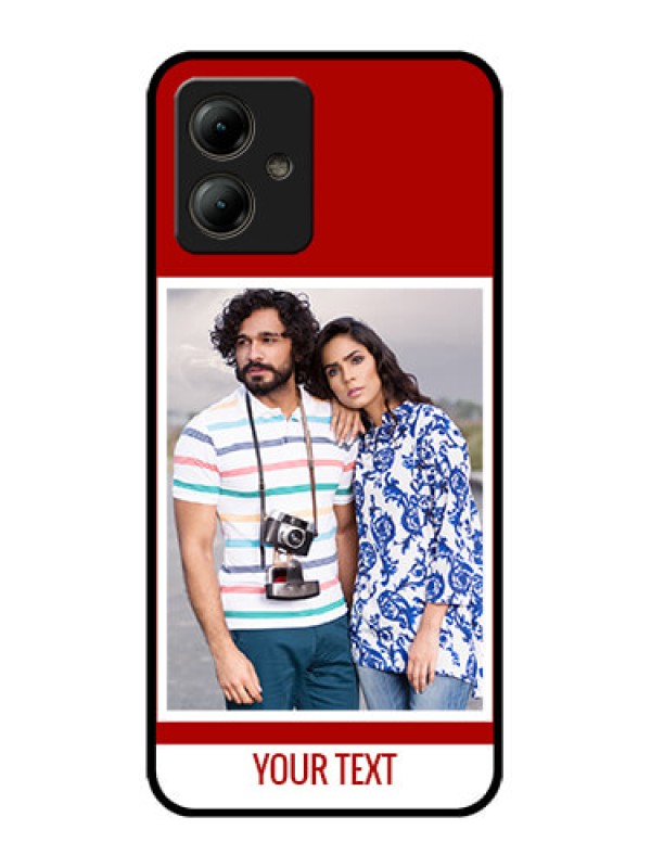 Custom Motorola Moto G14 Custom Glass Phone Case - Red Color Design