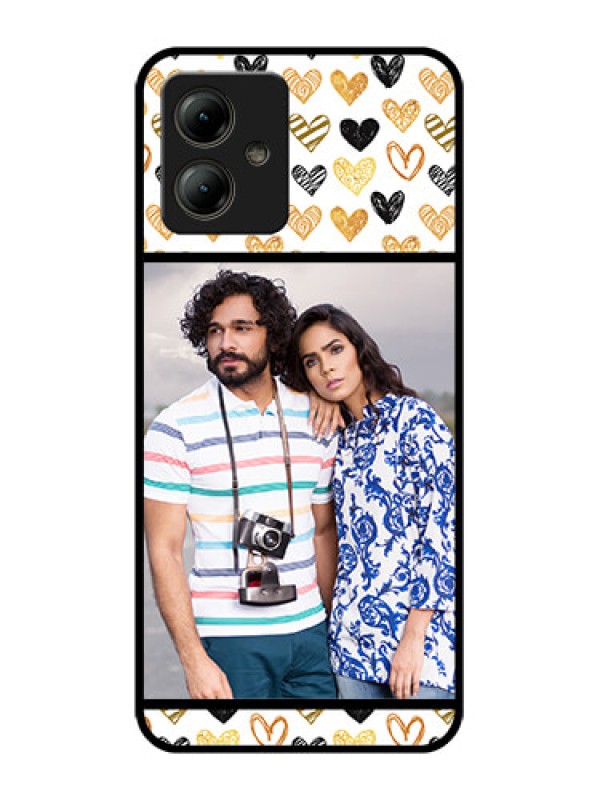 Custom Motorola Moto G14 Custom Glass Phone Case - Love Symbol Design