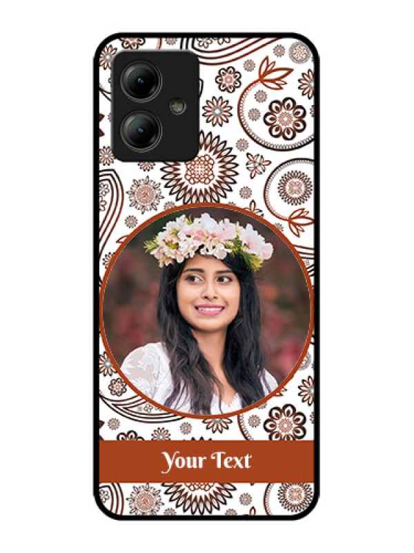 Custom Motorola Moto G14 Custom Glass Phone Case - Abstract Flower Design