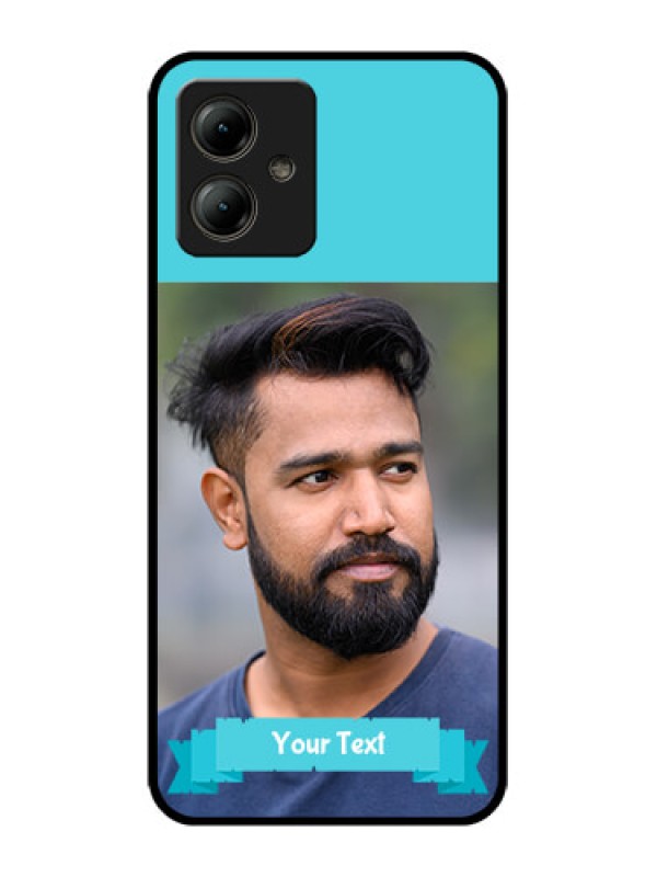 Custom Motorola Moto G14 Custom Glass Phone Case - Blue Color Design