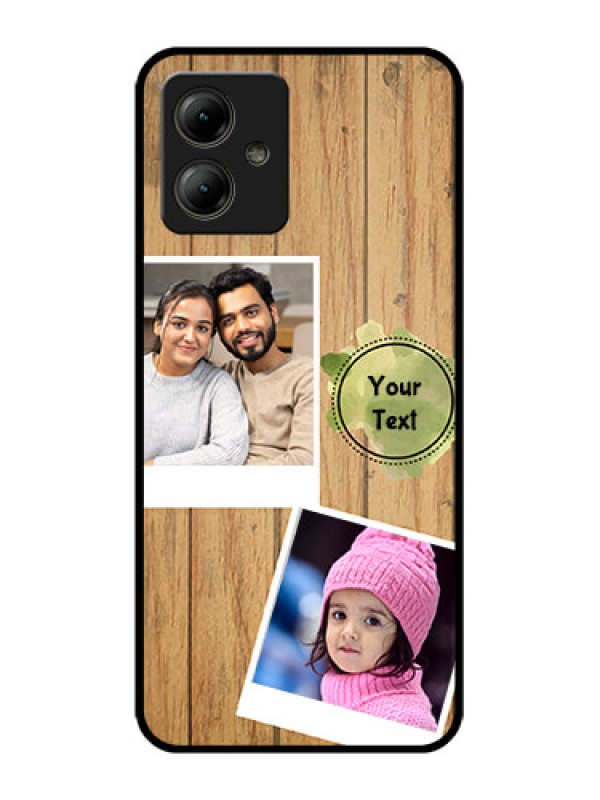 Custom Motorola Moto G14 Custom Glass Phone Case - Wooden Texture Design