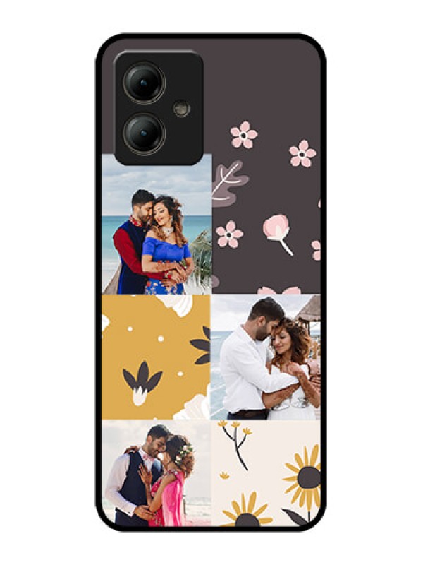 Custom Motorola Moto G14 Custom Glass Phone Case - 3 Images With Floral Design