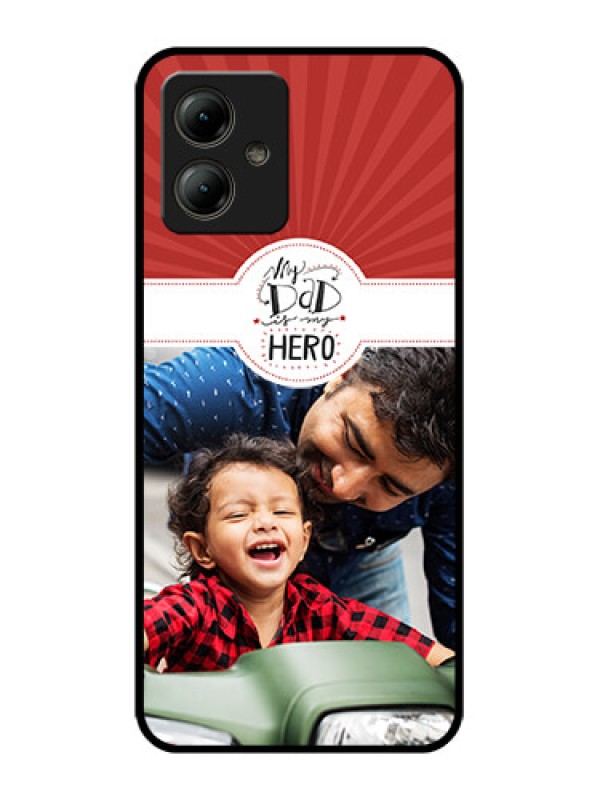 Custom Motorola Moto G14 Custom Glass Phone Case - My Dad Hero Design