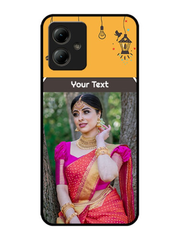 Custom Motorola Moto G14 Custom Glass Phone Case - With Family Picture And Icons