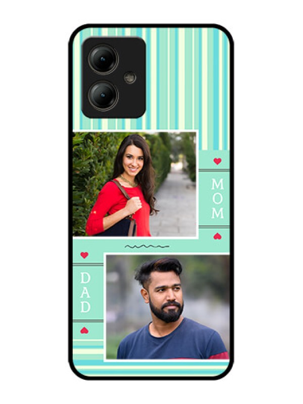 Custom Motorola Moto G14 Custom Glass Phone Case - Mom & Dad Pic Design