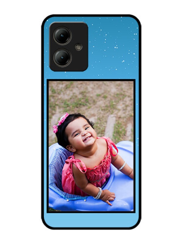 Custom Motorola Moto G14 Custom Glass Phone Case - Wave Pattern Colorful Design