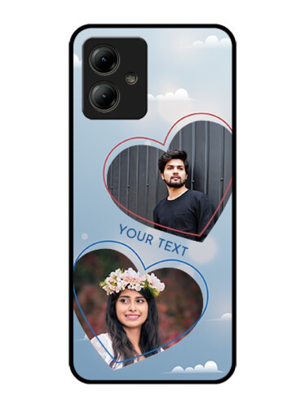Custom Motorola Moto G14 Custom Glass Phone Case - Blue Color Couple Design