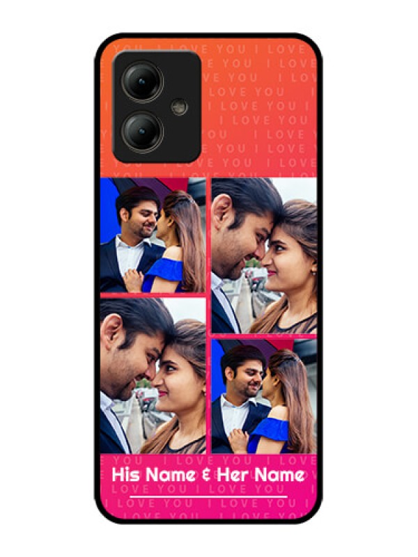 Custom Motorola Moto G14 Custom Glass Phone Case - I Love You Pink Design