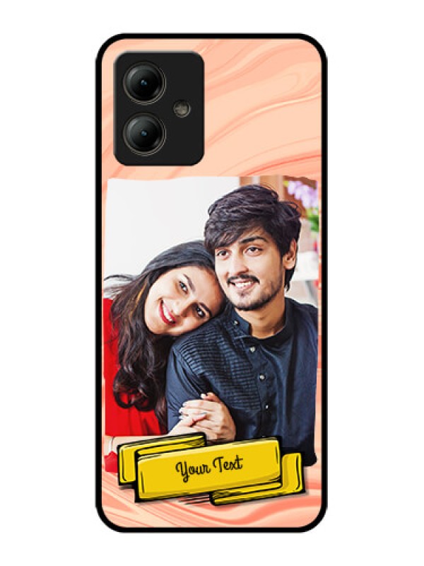 Custom Motorola Moto G14 Custom Glass Phone Case - Marble Texture Design