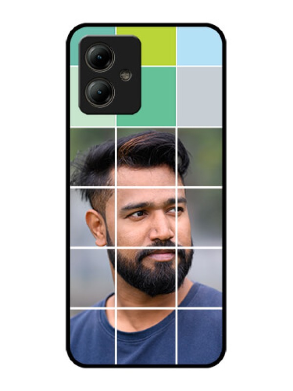 Custom Motorola Moto G14 Custom Glass Phone Case - With White Box Pattern