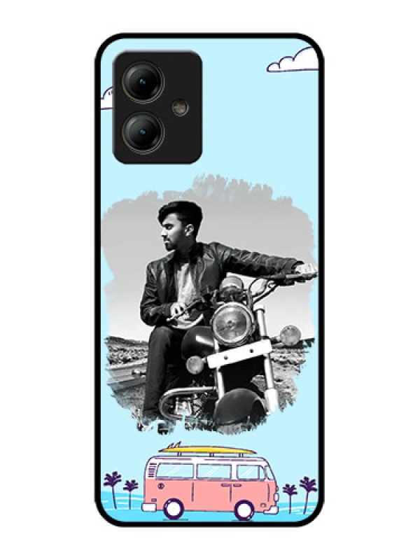 Custom Motorola Moto G14 Custom Glass Phone Case - Travel & Adventure Design