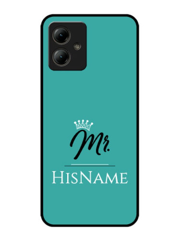 Custom Motorola Moto G14 Custom Glass Phone Case - Mr With Name Design