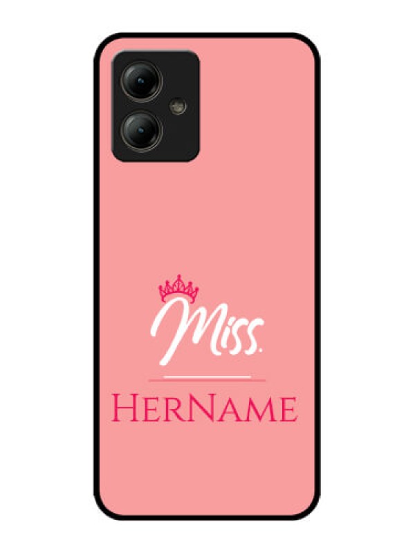 Custom Motorola Moto G14 Custom Glass Phone Case - Mrs With Name Design