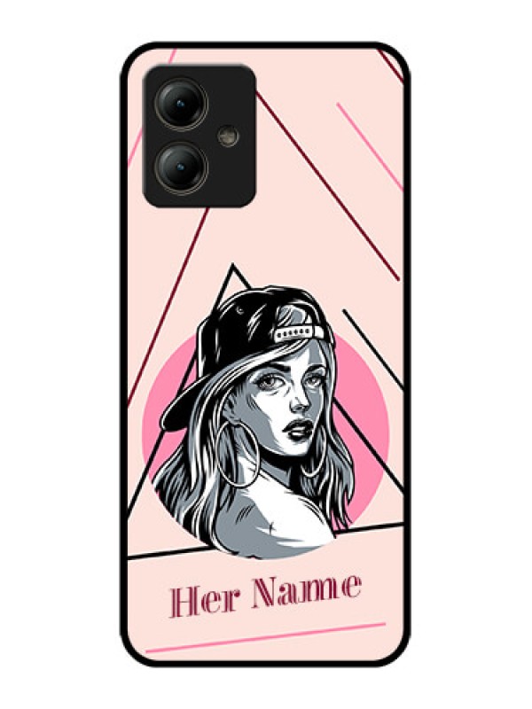 Custom Motorola Moto G14 Custom Glass Phone Case - Rockstar Girl Design