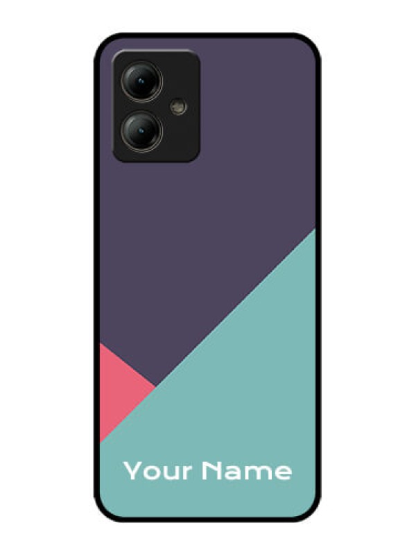 Custom Motorola Moto G14 Custom Glass Phone Case - Tri Color Abstract Design