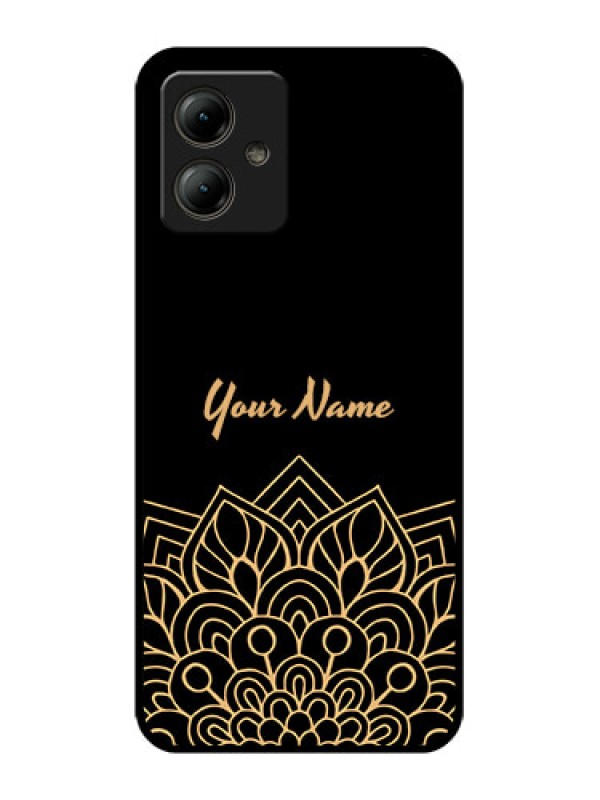 Custom Motorola Moto G14 Custom Glass Phone Case - Golden Mandala Design