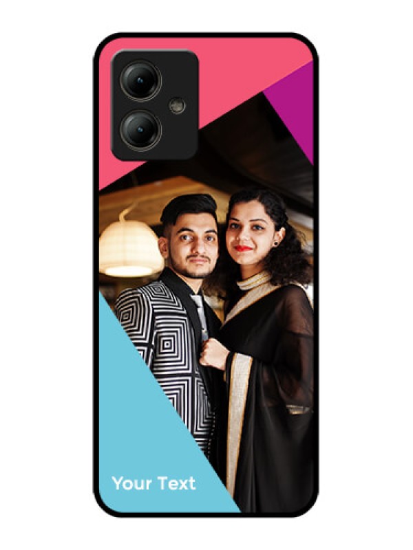 Custom Motorola Moto G14 Custom Glass Phone Case - Stacked Triple Colour Design