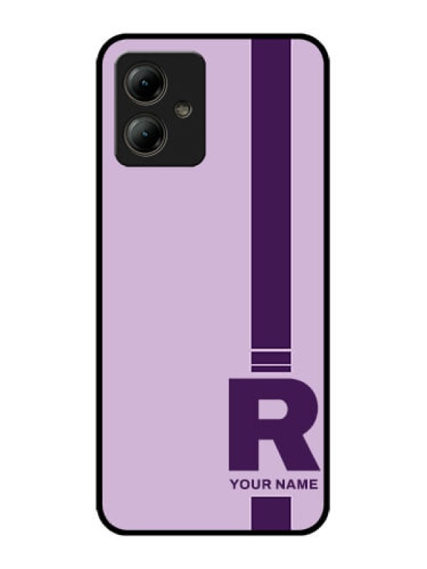 Custom Motorola Moto G14 Custom Glass Phone Case - Simple Dual Tone Stripe With Name Design