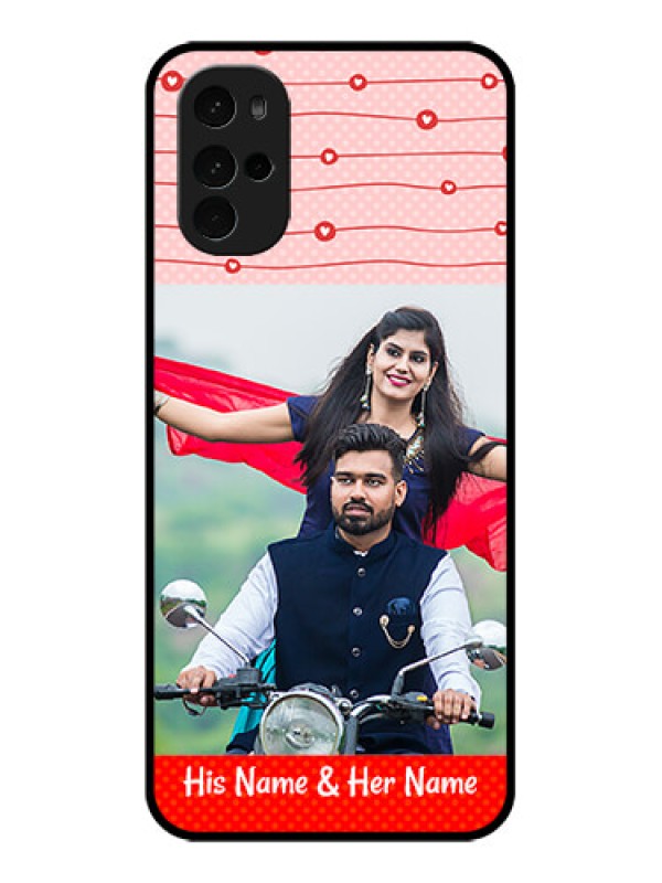 Custom Motorola Moto G22 Custom Glass Phone Case - Red Pattern Case Design