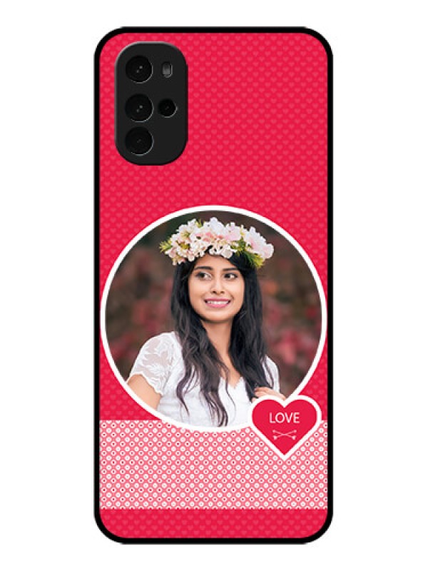 Custom Motorola Moto G22 Custom Glass Phone Case - Pink Color Pattern Design