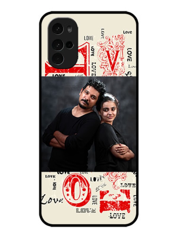 Custom Motorola Moto G22 Custom Glass Phone Case - Trendy Love Design Case