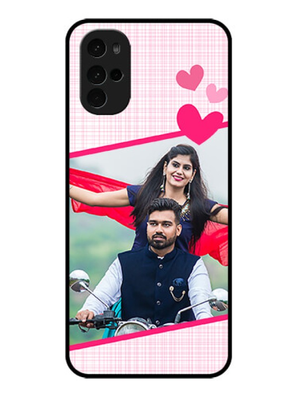 Custom Motorola Moto G22 Custom Glass Phone Case - Love Shape Heart Design
