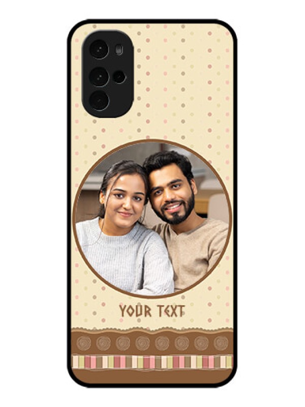 Custom Motorola Moto G22 Custom Glass Phone Case - Brown Dotted Mobile Case Design