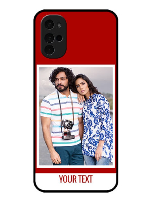 Custom Motorola Moto G22 Custom Glass Phone Case - Red Color Design