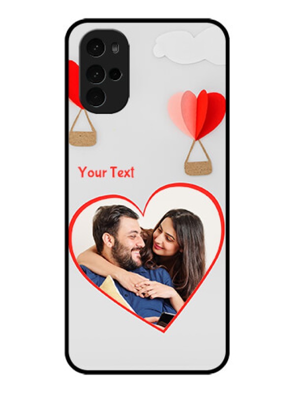 Custom Motorola Moto G22 Custom Glass Phone Case - Parachute Love Design