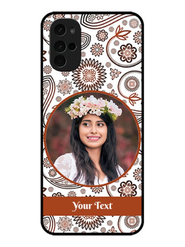 Custom Motorola Moto G22 Custom Glass Phone Case - Abstract Flower Design