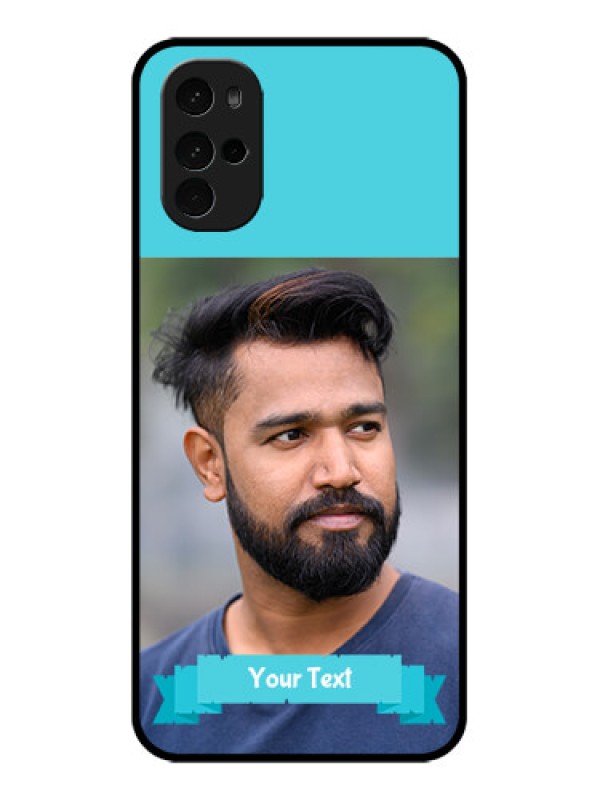 Custom Motorola Moto G22 Custom Glass Phone Case - Blue Color Design