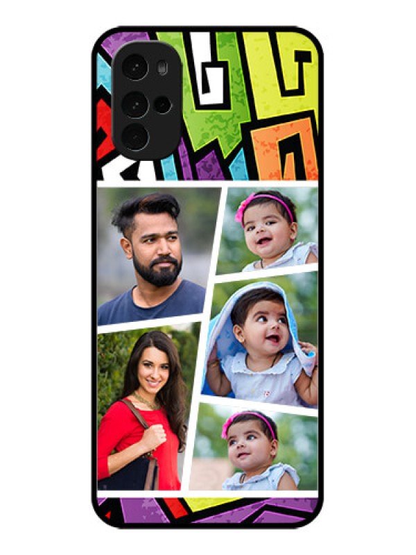 Custom Motorola Moto G22 Custom Glass Phone Case - Graffiti Pattern Design