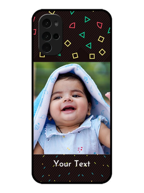 Custom Motorola Moto G22 Custom Glass Phone Case - With Confetti Birthday Design