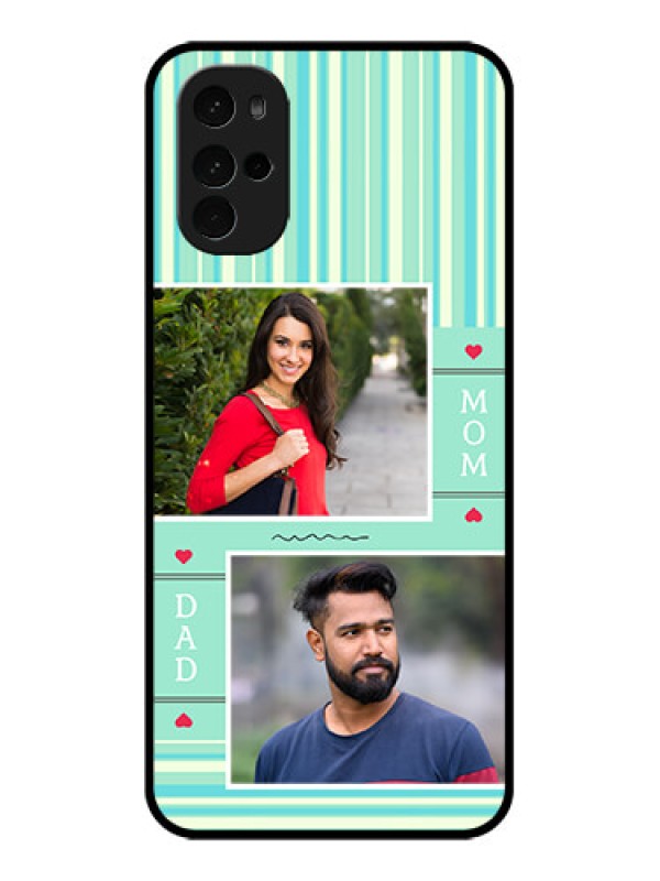 Custom Motorola Moto G22 Custom Glass Phone Case - Mom & Dad Pic Design