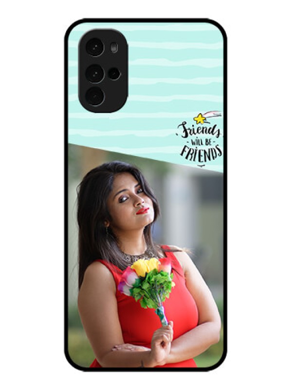 Custom Motorola Moto G22 Custom Glass Phone Case - Friends Picture Icon Design