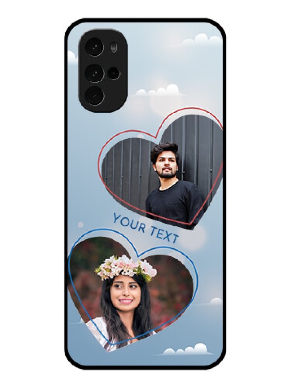 Custom Motorola Moto G22 Custom Glass Phone Case - Blue Color Couple Design