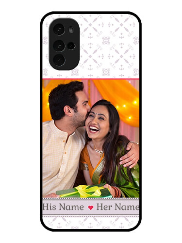 Custom Motorola Moto G22 Custom Glass Phone Case - With Photo And Ethnic Design