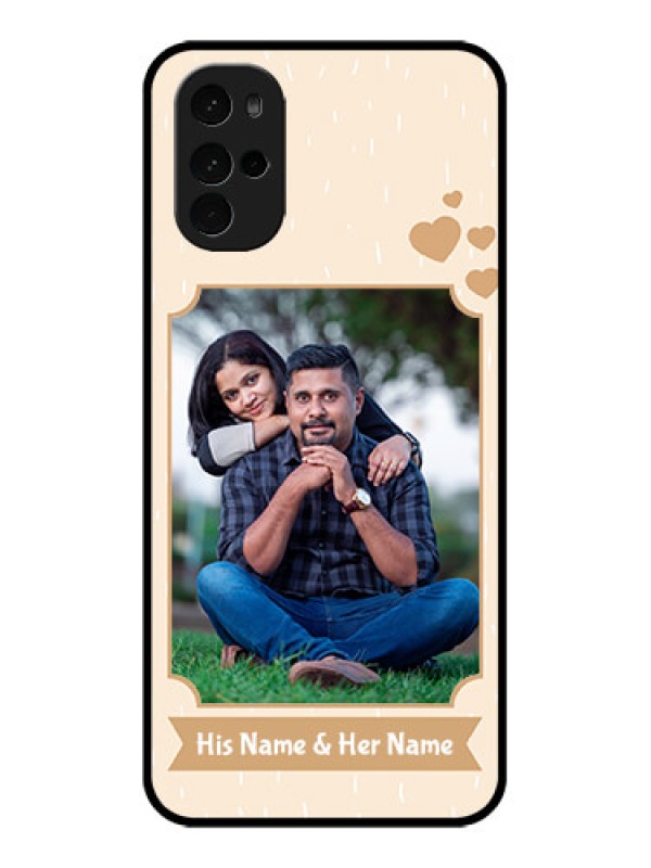 Custom Motorola Moto G22 Custom Glass Phone Case - With Confetti Love Design