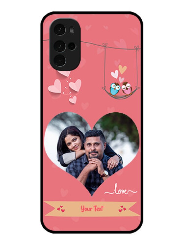 Custom Motorola Moto G22 Custom Glass Phone Case - Peach Color Love Design