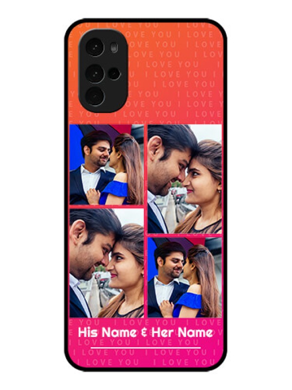 Custom Motorola Moto G22 Custom Glass Phone Case - I Love You Pink Design