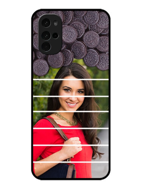 Custom Motorola Moto G22 Custom Glass Phone Case - With Oreo Biscuit Design