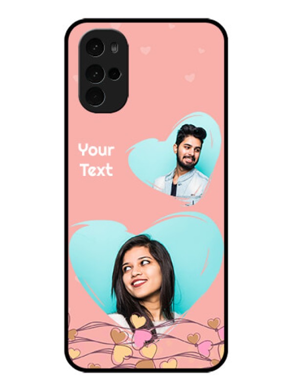 Custom Motorola Moto G22 Custom Glass Phone Case - Love Doodle Design
