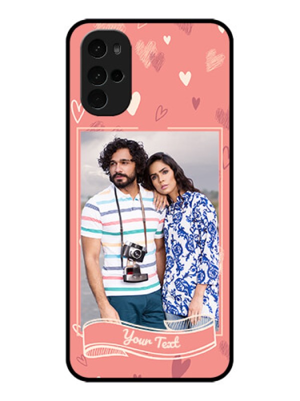 Custom Motorola Moto G22 Custom Glass Phone Case - Love Doodle Art Design